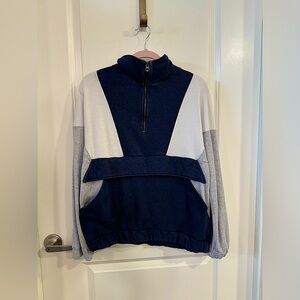 American Eagle Oversized Quarter Zip Sweatshirt with Pockets